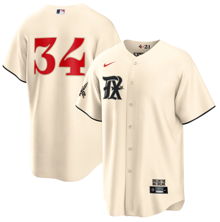 Men's Texas Rangers ACTIVE PLAYER Custom 2023 Cream City Connect Cool Base Stitched Baseball Jersey